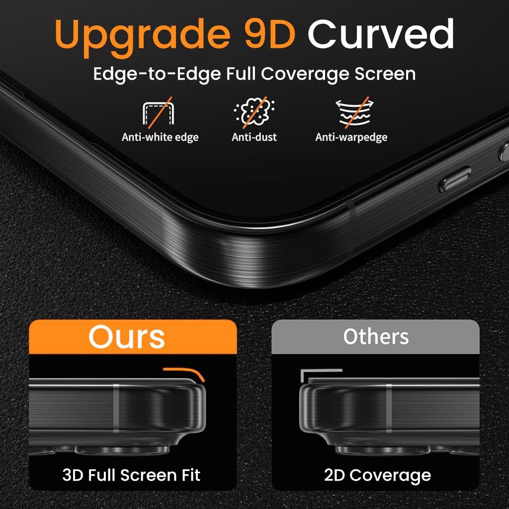 ZORBES® Compatible with iPhone 13 2pcs HD Screen Protectors Anti-Scratch Tempered Glass Screen Protector with Screen Alignment Tool & Accessories Pack