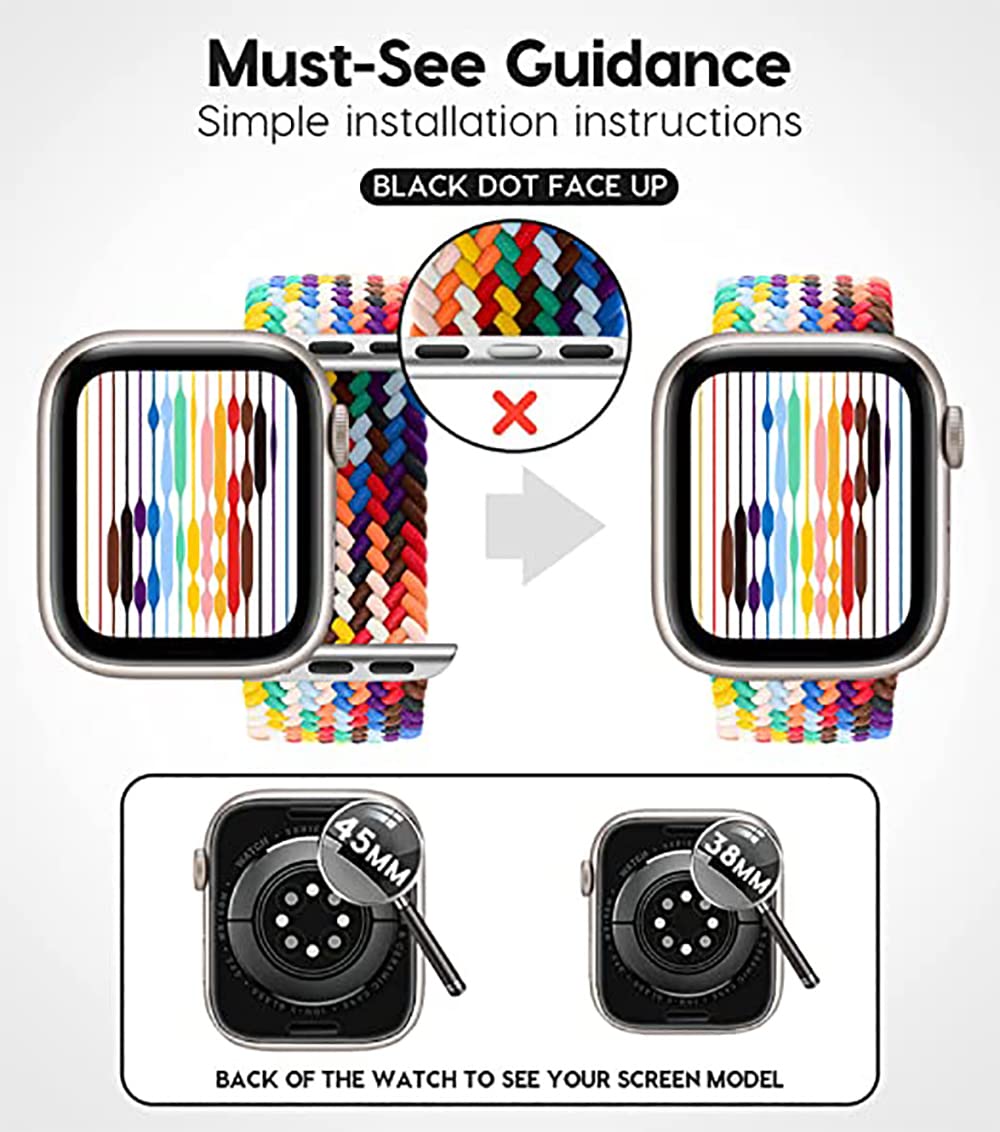 ZORBES® for Apple Watch Band, Braided Solo Loop Watch Strap