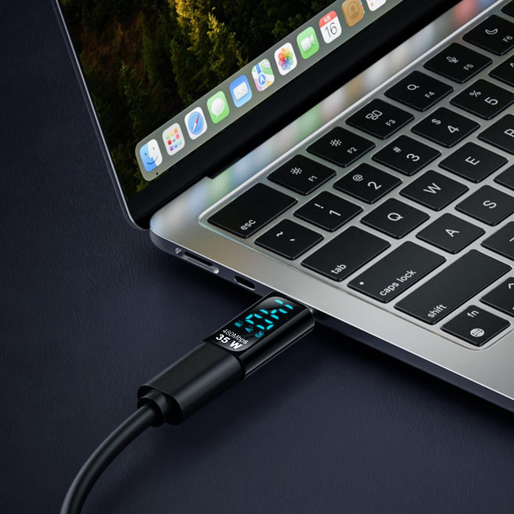 Verilux® USB C to Light-ning Adapter with LED Display, Support PD 35W Fast Charging & 480Mbps Data Sync Real Time Power Display Universal USB C to Light-ning Connector for iPhone/iPad/iPod