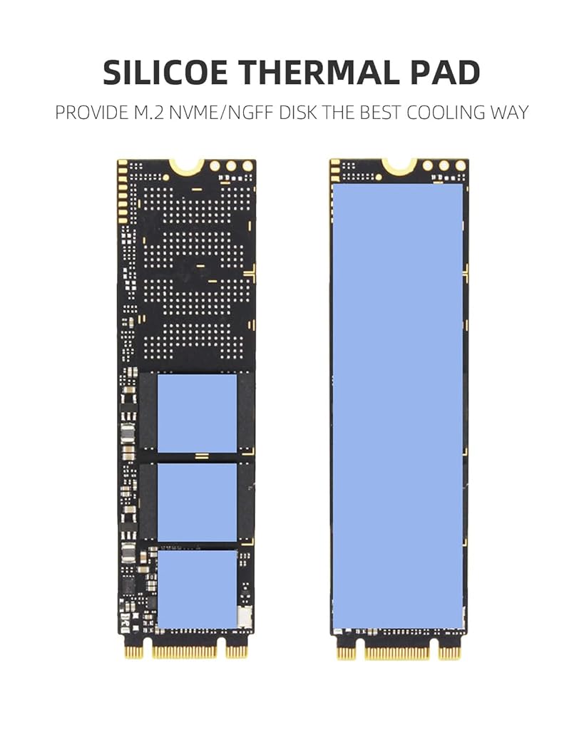 ZORBES® M.2 SSD Heatsink, Aluminum M.2 2280 SSD Heatsink with Thermal Silicone Pad for PC / PS5 M.2 PCIE NVMe SSD or M.2 SATA SSD