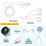 Verilux 4 in 2 Type C Charging Cable 1.2m with Magnetic Watch Charger for Galaxy | USB C to C and Lightning Compatibility