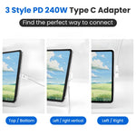 Verilux Type C Adapters for Steam Deck and Switch with 240W PD, 80Gbps & 8K Output | 3 Right Angle Styles
