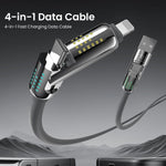 Verilux® 4 in 1 Type C Cable, 240W USB C to USB C Data Cable, Light- ning to USB C, Light-ning to USB, 6.6Ft Long Nylon Type C to Type C Cable Fast Charging Type C Charging Cable for i-Phone 16/15