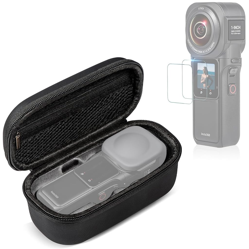 ZORBES® Carrying Case for Insta360 ONE RS Camera, AntiScratch Hard Case Waterproof Storage Bag Hard Shell Camera Bag Protective Travel Case with 2Pc Camera Screen Protector, Not Included Insta360 ONE