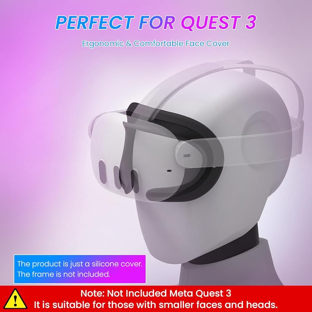 ZORBES® VR Face Pad for Meta Quest 3 Skin-Friendly Silicone Face Pad Reuseable Meta Quest 3 Face Cushion Pad for Quest 3 Headset