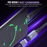 Verilux® USB C Charging Cable 2 in 1 USB C Audio Cable USB C to 3.5mm Jack Aux Cable PD 60W USB C Male to Female Charging Cable Car Audio Cable Compatible with i-Phone 16/15, Galaxy S24/S23 Ultra