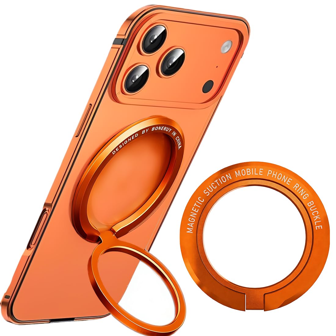ZORBES® Mobile Phone Ring Holder for (Orange) - 360° Rotation Mobile Phone Grip Holder Finger for 17 Pro Max,16/15/14/13/12 Pro Max - Smartphone