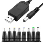 Verilux® USB to DC 12V Power Cord 3.3Ft/1M, Universal 12V Plug Jack Charging Cable with 8 Pcs DC Female To Male Adapter (6.5x4.4, 3.5x1.35, 4.0x1.7, 4.8x1.7, 5.5x1.7, 5.5x2.1, 5.5x2.5, 6.3x3.0)