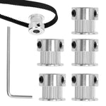 Serplex® GT2 20T Timing Belt Pulley Wheel, 20 Teeth 5mm Bore Aluminum Pulley for 6mm Belt, Compatible with Ender-3/CR-10 3D Printers, Synchronous Wheel with Allen Wrench (5Pcs)