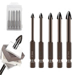 Serplex 5PCS Carbide Tip Drill Bit Set for Glass Ceramic Tile & Concrete