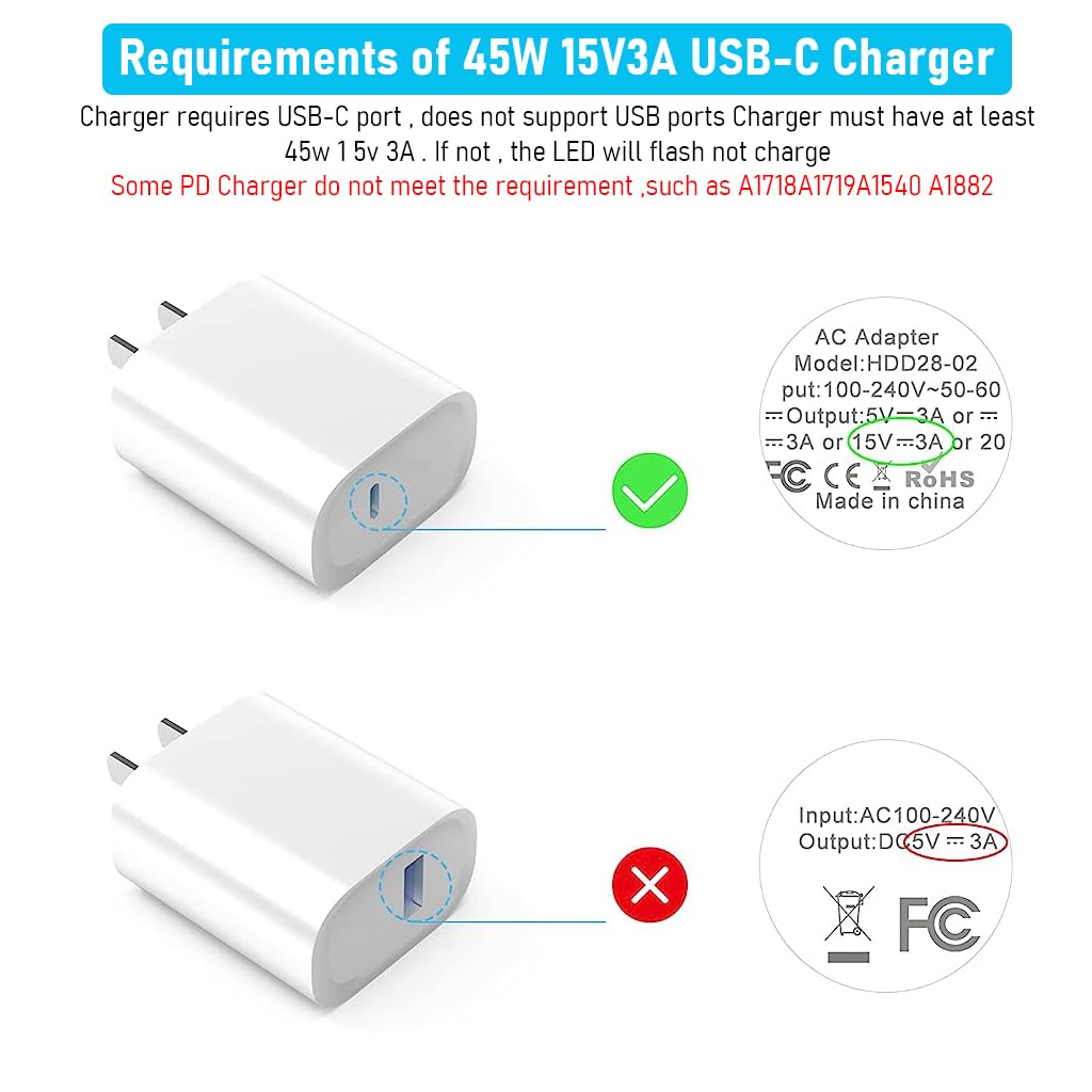 Verilux Type C Charging Cable for Surface Laptop featuring Magnetic Connector and 5.9ft Nylon Braided Design