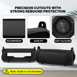 ZORBES® Silicone Case for JBL Flip 7 Portable Waterproof Speaker, Portable Travel Soft Cover with Shoulder Strap, Protective Skin Case (Black Case Only)