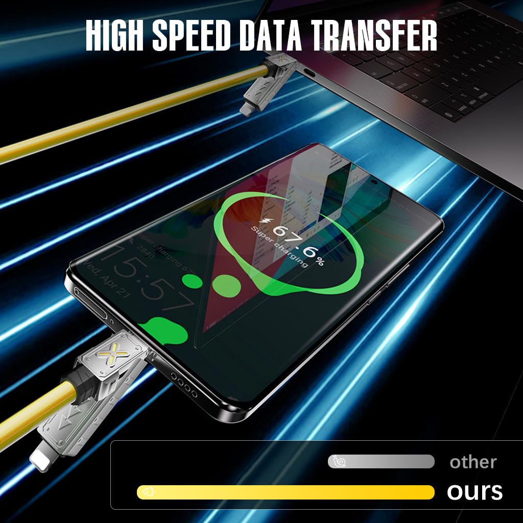 Verilux 4 in 1 Type C Cable for Fast Charging with E Marker Chip and 4.9ft Braided Design