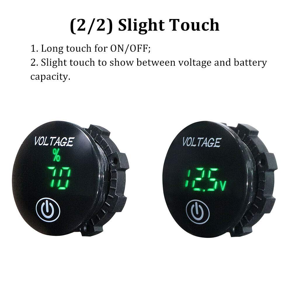 ZORBES® Voltage Meter LED Digital Display Voltmeter for DC 12V 24V Car,Motorcycle,Truck,Tractors