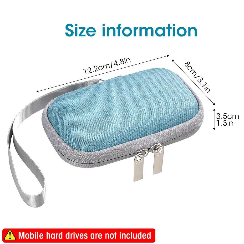 Verilux Carrying Case for SanDisk Portable SSD featuring EVA Hard Shell and Dual Zippers | 12.2×8×3.5 mm Travel Bag