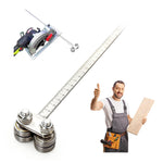 Serplex® 23.6'' Circular Saw Edge Guide Rail with Dual Bearing Rollers, Stainless Steel Rip Fence Cutting Guide Attachment Circular Saw Straight Line Guide for Straight Precision Woodworking Cuts