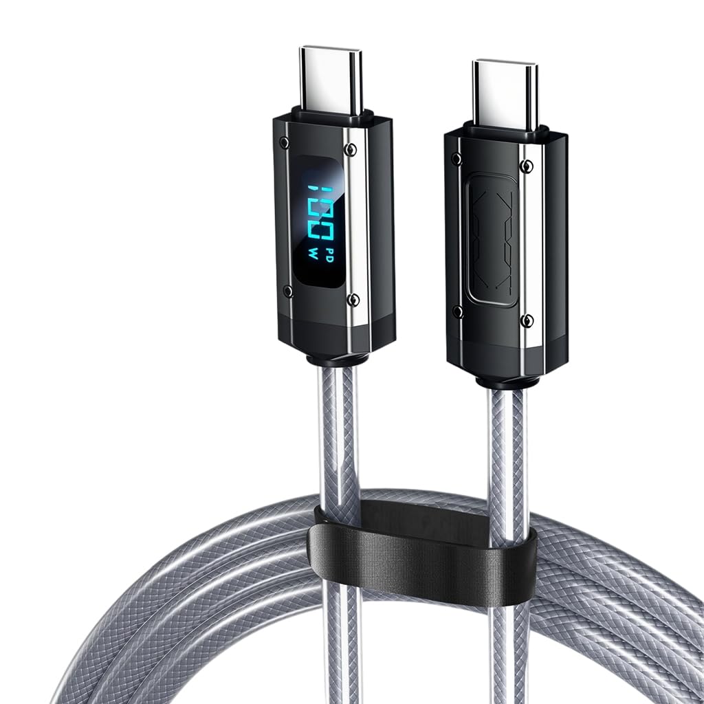 Verilux Type C Charging Cable for iPhone 15 with 240W PD and LCD Display | 6.6ft Data Sync