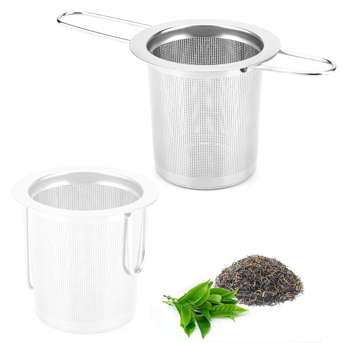 Zeitel® 304 Stainless Steel Tea Infuser Tea Strainer with Folding Ears Tea Filter for Loose Tea Chamomile, Green Tea Loose Leaves 5 inches Fine Mesh Strainer for Teapots, Cups, Mugs