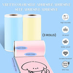 Zeitel® Mini Bluetooth Thermal Printer Combo for Android & iOS, Portable, Inkfree, 13 Print Papers, 3 Adhesive Sticker Rolls, Journaling, Scrapbooking, DIY, Planners, Crafts, Blue