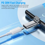 Verilux® OTG Adapter 3 in 1 USB C Female to Light-ning, USB A, Micro USB Male OTG Adapter PD 30W Fast Charging Type C to Light-ning Connector Type C Charger Converter for iPhone iPad Android Phone PC