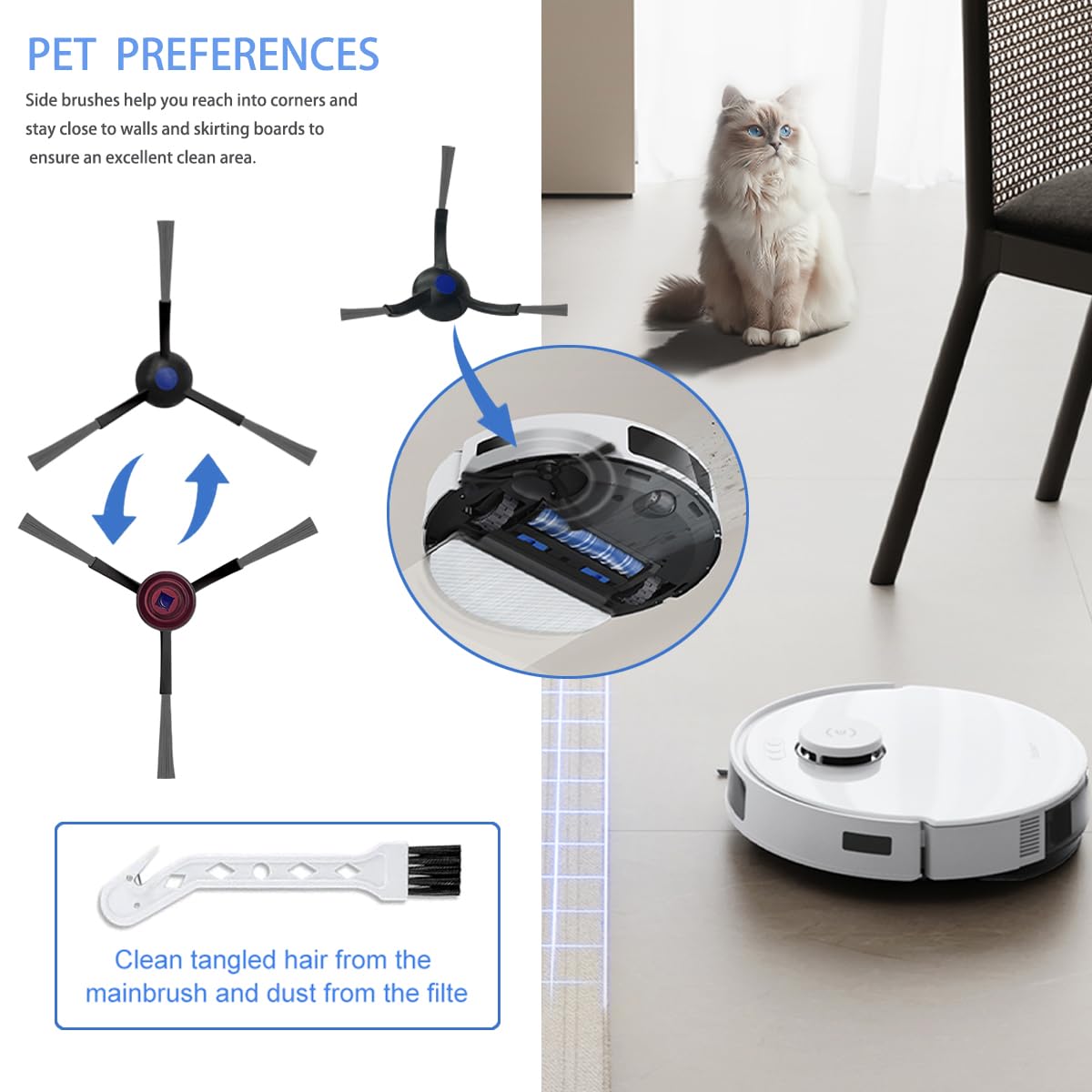 Verilux Vacuum Cleaner Accessories for Ecovacs N20 Pro N20 with 10 Piece Kit | Easy Installation