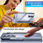 ZORBES® Phone Case for Samsung Galaxy Z Fold 5 Fashion Bi-fold One-Piece PC Phone Case with HD Transparent 6.3-inch Front Display Cover & Intergrated S Pen Holder