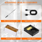 Serplex® Cordless Soldering Iron Pen Kit 3 Adjustable Temperature Electric Soldering Iron Pen Set with Stand, USB Cable & Storage Case, for Electronics Repaired Usages
