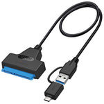 ZORBES® USB 3.0 to SATA Adapter Cable for 2.5" SSD HDD Drives, USB 3.0 / Type-C to SATA Cable for 2.5-Inch SATA I/II/III Hard Drive, Support UASP SATA III