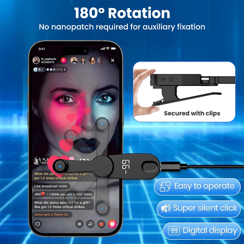 ZORBES® USB Wired Auto Clicker Screen Tapping Device, Adjustable Speed with Button Control, USB Plug and Go, Universal Touchscreen Compatibility for Phone, Tablet