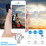 Verilux Pendrive 128GB for iPhone and Android with 4 in 1 USB3.0 Type C Design | Frosted Metal Body