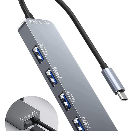 Verilux® 4 in 1 Multiport USB Hub with 4-Ports for Most USB C Devices,Faster Transmission,USB Hub for Home & Work