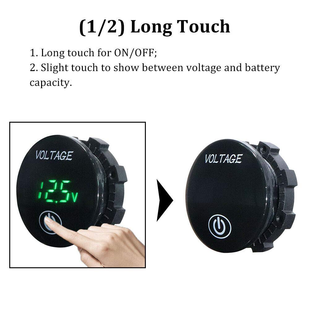 ZORBES® Voltage Meter LED Digital Display Voltmeter for DC 12V 24V Car,Motorcycle,Truck,Tractors