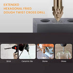 Serplex® 7Pcs Alloy Steel Carbide Drill Bits for Ceramic Tiles, Ceramic, Glass Marble Concrete 3/4/5/6/8/10/12mm High Impact 4-Edge Sawtooth Power Drill Bits Hex Shank Hole Opener Bit