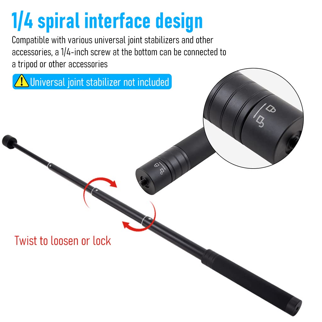 ZORBES® Extension Rod for Gimbal Stabilizer, 29'' Selfie Stick for Gimbal Stabilizer with 1/4" Thread, Compatible with Gimbal Stabilizer of DJI Osmo Mobile 3/4 /5/6, Only Extension Rod Included