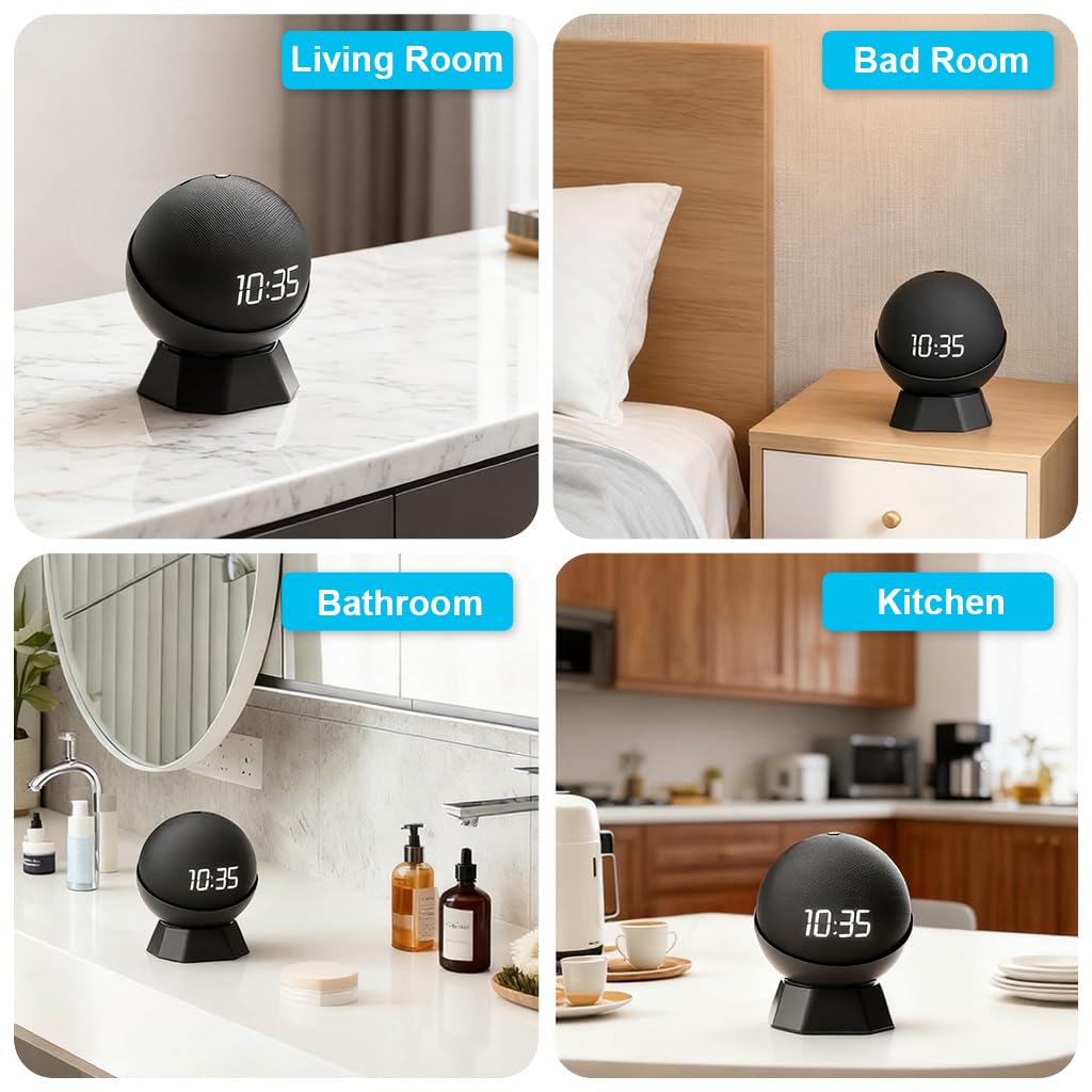 ZORBES Speaker Desk Holder for Amazon Echo Dot 4th and 5th Gen with Bowl Shape Design | Cable Slot and Elevated Placement