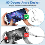 Verilux 2 in 1 Type C Charger Cable with 100W PD Fast Charging and Right Angle Plug | Compatible with iPhone and Galaxy Devices