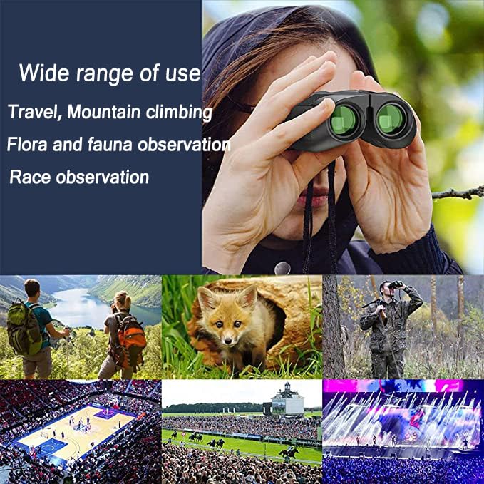 ZORBES® Binoculars for Long Distance, Outdoor HD Binocular with 12X Magnification Clear Vision, Mini Binoculars for Kids Adults Travel, Bird Watching, Football Game, with Storage Bag & Strap