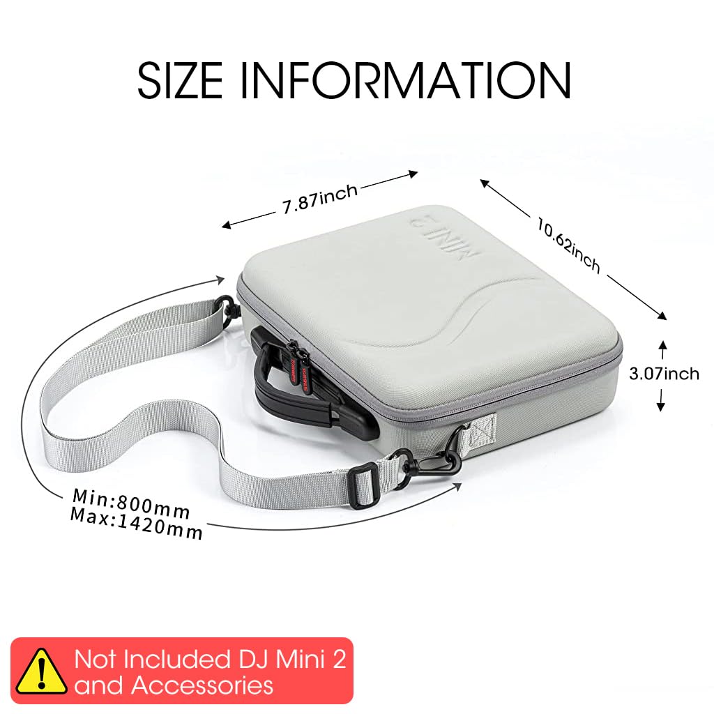 ZORBES® Carrying Case for DJI Mini 2, Portable Compact Storage Bag Hard Case Set with Strap Storage Travel Case Compatible with DJI Mini 2 Pro and Drone Controller, Case Only Not Include DJI Product