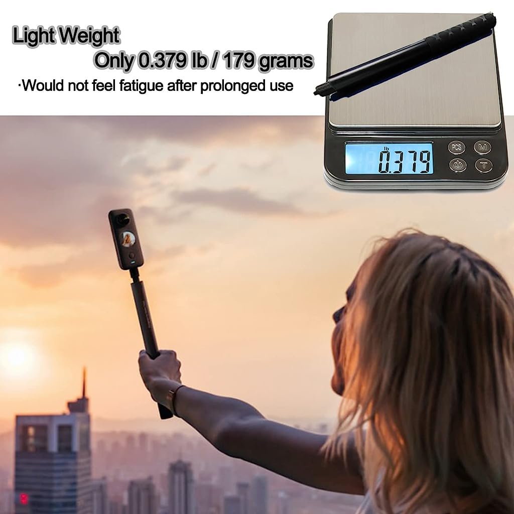 ZORBES® Retractable Selfie Stick for Insta360 x3, Insta360 x2, Insta360 ONE R, ONE X, ONE, Aluminum Alloy Selfie Stand 1/4 Inch Screw Selfie Stick Travel Insta360 Selfie Stick for Youtuber, Vlogger