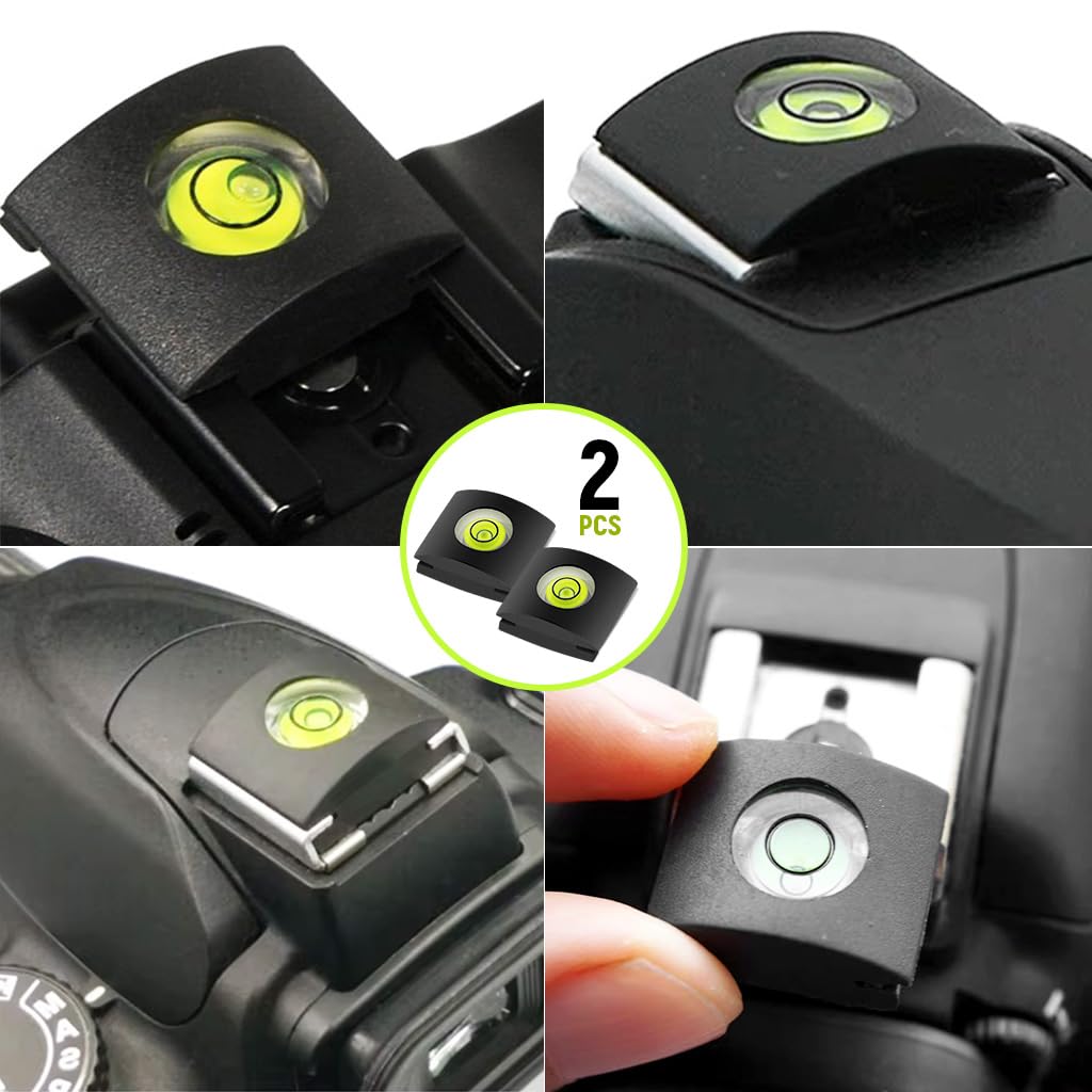 Level Protector ZORBES® 2pcs Camera Flashlight Hot Shoe Cover with Bubble Spirit Level ...