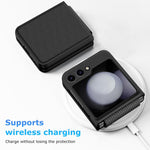 ZORBES® Compatible with Samsung Galaxy Z Flip 6 Folding Phone Case for Galaxy Z Flip 6 One-Piece Retractable Hinge Design Protective Anti-Slip Textured Fashion Phone Case with Cut-Out Outer Display