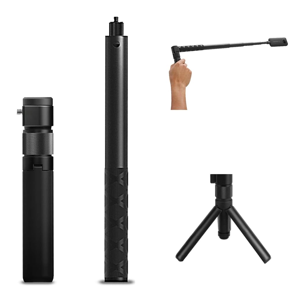 ZORBES® Foldable Tripod with Detachable 1.2m Extension Selfie Stick for Insta360 ONE X2 Set of 2 Foldable Tripod & Extension Selfie Stick Combo(Insta360 ONE X2 Not Included)