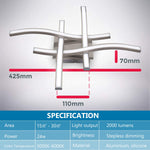 Verilux LED Drop Ceiling Lights with 3 Color Temperatures and Remote Control | 24W Modern Curved Metal Fixture