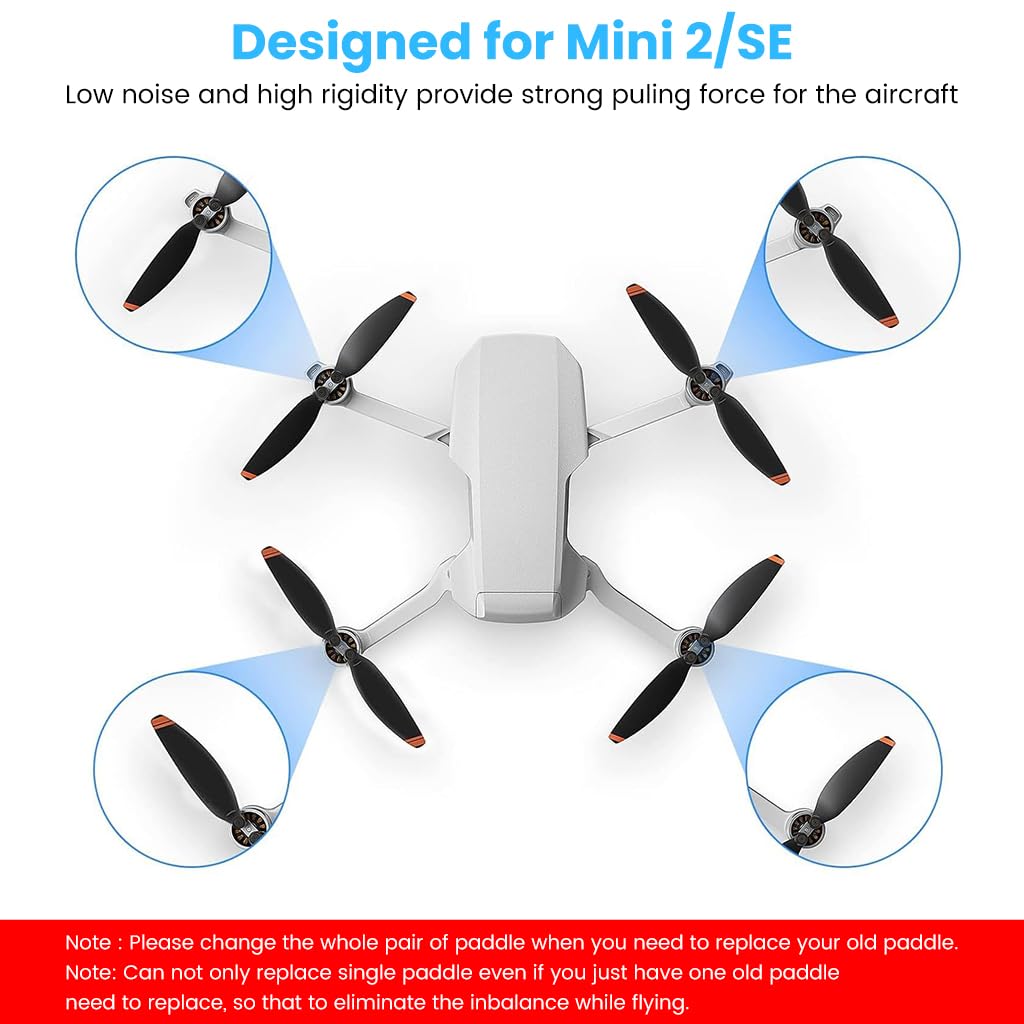 ZORBES® DJI Mini 2 Propeller 8pcs DJI Mini 2 Propeller Blades Replacement for DJI Mini 2, Ultral Lightweight Silent Flight Propeller Set with Screwdriver and 12 Screws, No DJI Mini 2