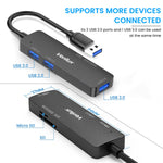 Verilux USB Hub 3.0 for PC and Laptop with 5 in 1 Ports and SD TF Card Reader | Aluminium Adapter