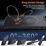 ZORBES® Compatible with iPhone 16E Phone Case for 16E Magnetic Phone Case with 360 ° Rotatable Kickstand Phone GripAnti-scratch Protective Phone Case for Lastest iPhone, SupportWireless Charging