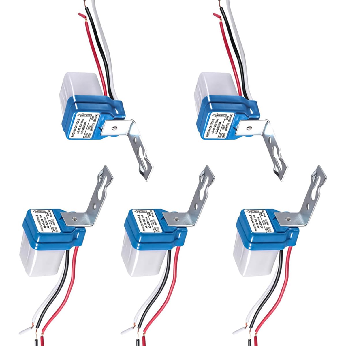 Serplex® 5Pcs Photocell Switch AC 220V 10A Automatic Dusk-to-Dawn Photoswitch Auto On/Off Photocell Light Sensor Switch Photocell Control Light Sensor for for Pathway, Porch, Stair, and Home Lighting