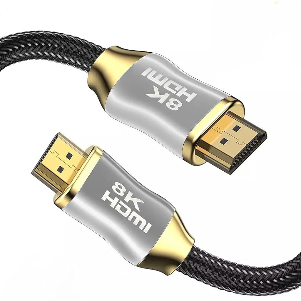 Verilux® 8K HDMI 2.1 Cable 2m,48Gbps Ultra HD Lead High-Speed Cord, Supports 8K@60HZ, 4K@120Hz, eARC HDR10, HDCP 2.2/2.3 Dolby, 3D, VRR, Compatible with Fire TV/Roku TV/PS5/Xbox/Nintendo Switch - verilux