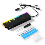 ZORBES® Desktop RAM Heatsink ARGB Aluminum Alloy Memory Heat Spreader 5V 3-Pin Addressable RGB, Motherboard Sync RAM Cooler for DDR4/DDR5 Gaming PC Builds, 14x8x1.5cm