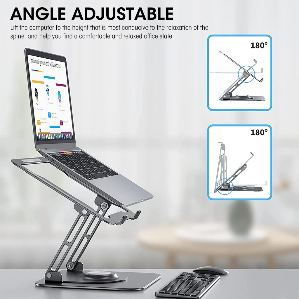 Verilux Laptop Stand for Desk, Adjustable Laptop Stand 360 ¡ã Rotatable Laptop Holder for 10-16Laptop, Laptop Stand for Table, Portable Laptop Stand for MacBook Pro/Air, Laptop Holder for Desk